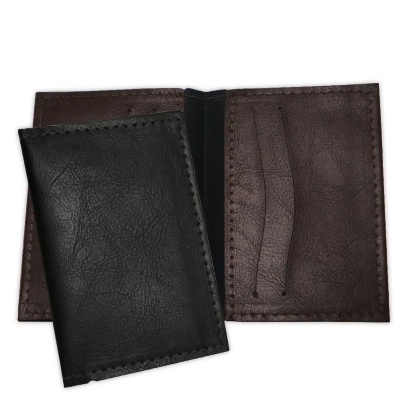 PORTA CARTÃO COURO SINTÉTICO COM DOIS BOLSOS