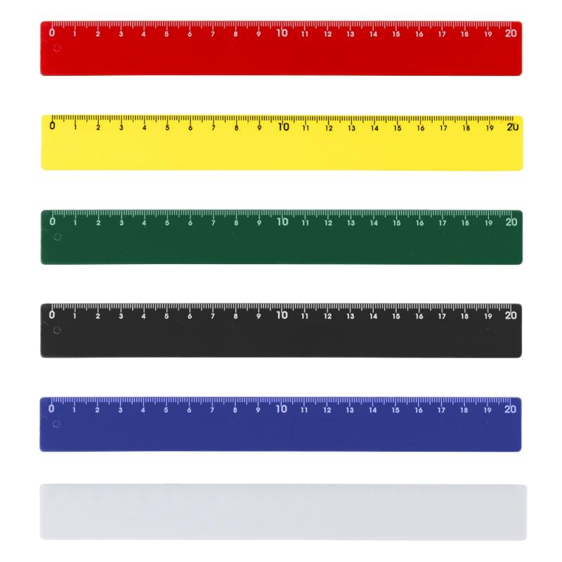 RÉGUA PLÁSTICA 20CM VÁRIAS CORES
