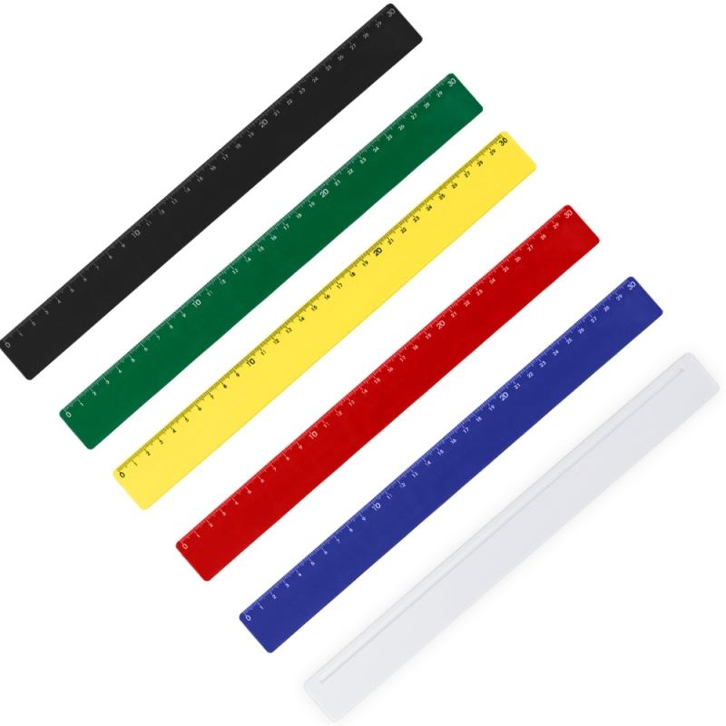RÉGUA PLÁSTICA 30CM VÁRIAS CORES